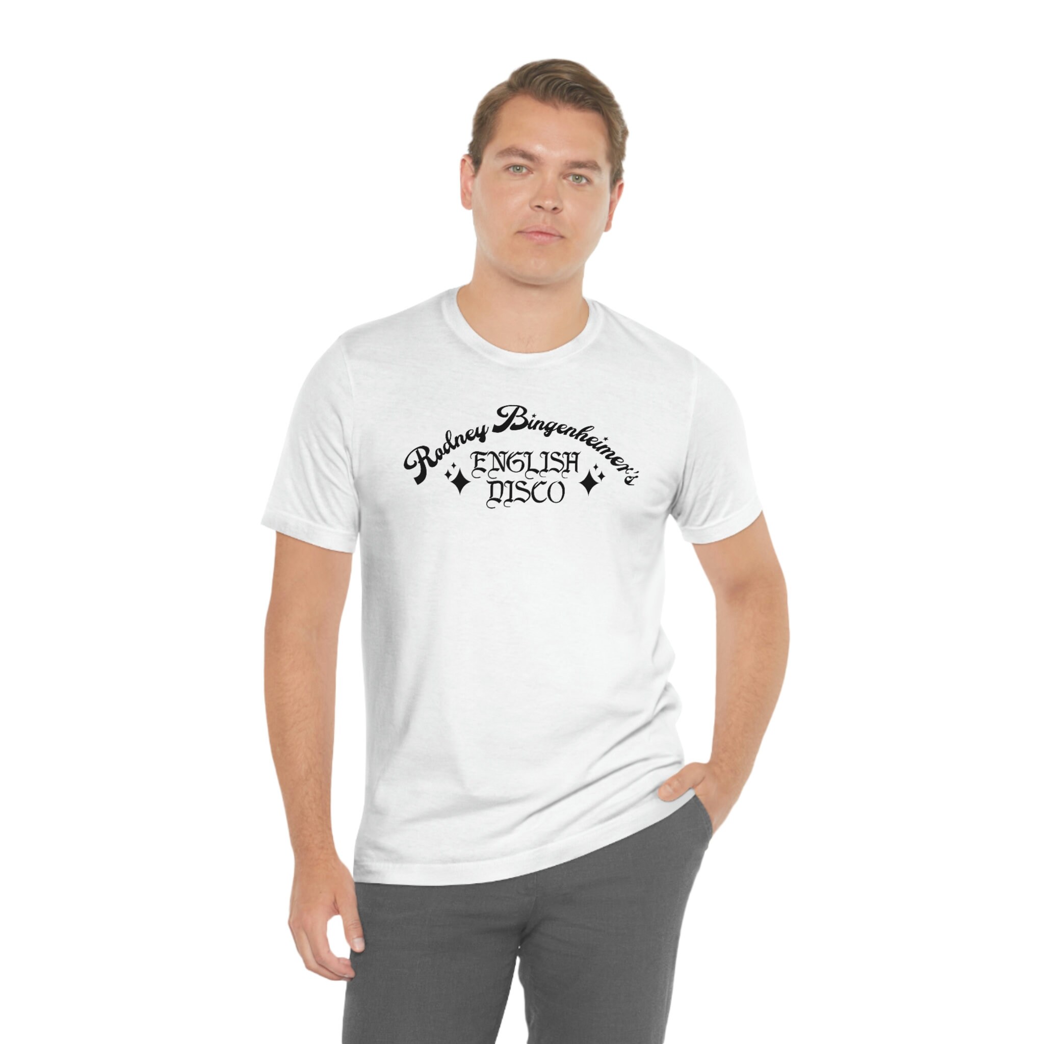 Rodney Bingenheimer [Worn Free] Rodney Bingenheimer / English Disco Tee (White) Rodney Bingenheimer's English Disco Tshirt/music Tshirt