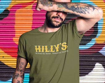 Hilly's/Rock n Roll Tshirt/The Village NYC/Hilly/defunct venue/retro Tshirt/punk rock/CBGBs/music Tee/1970s/underground culture/music gift