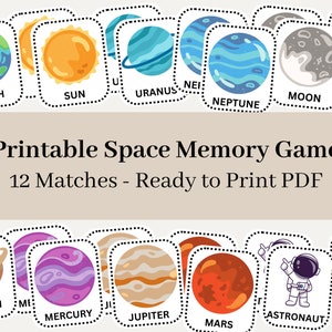 Juego de cartas de memoria espacial, juego educativo, juego para niños, imprimible en casa, juego de correspondencias, juego de aprendizaje temprano, materiales de educación en casa
