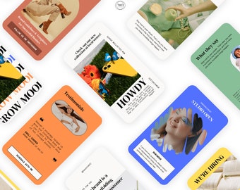 Colorful Instagram Story Templates: Branding for Bloggers (PDF)