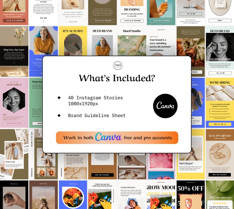 Canva Instagram Post Story Templates Colorful Bright Hued - Etsy