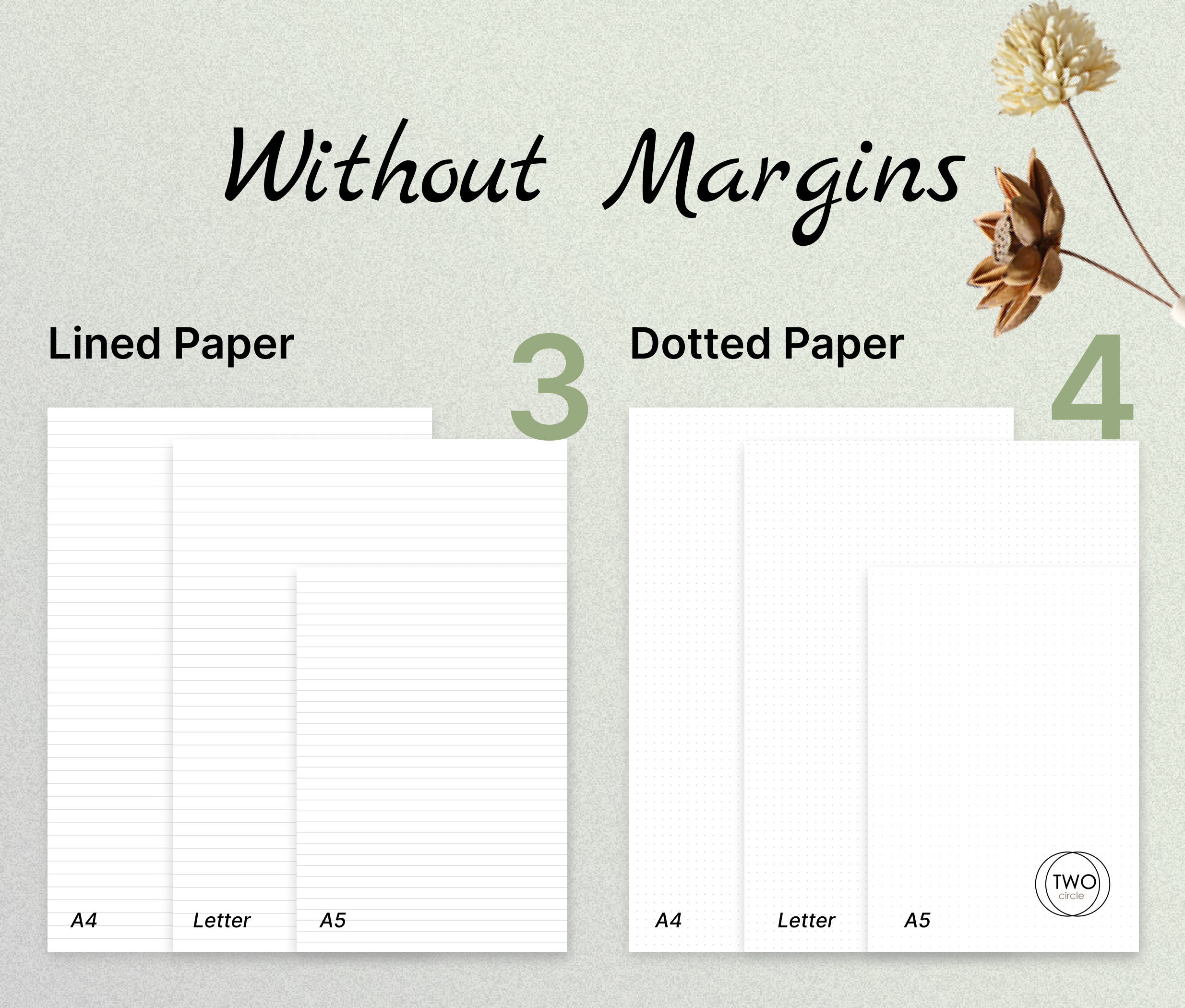 Printable Note Taking Paper: Lined, Grid, Dotted (A4, A5, Letter) (PDF ...