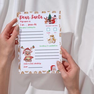 "Bezauberndes ""Dear Santa"" personalisiertes Weihnachtsbrief-Andenken - ein herzlicher Feiertagsschatz für Kinder und Lieben."