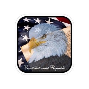 Outdoor Stickers, Transparent, Die-Cut, 1pcs. We the People. Constitution, American Eagle. Water-resistant vinyl. Choice of 5 sizes.