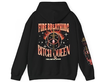 Fire Breathing Bitch Queen Hoodie, Sarah J Maas TOG ACOTAR Fan Gift