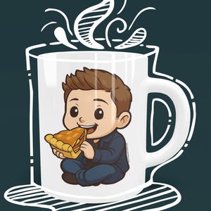 Personalized Supernatural Mug: Dean Winchester &#39;Hunt Monsters Eat Pie&#39; Ceramic Cup, SPN Fandom