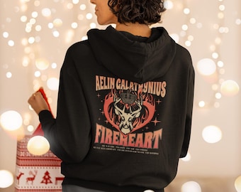 Fireheart Full Zip Hoodie: Sarah J Maas Aelin Galathynius Fan Gift