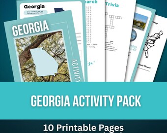 Georgia Activity Book for Kids | Printable Road Trip Game | Homeschool State Study | Ages 6-12