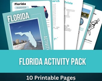 Florida Activity Book for Kids | Road Trip Printable | Homeschool USA State Study | Ages 6-12