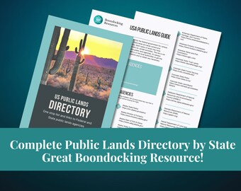 US Public Lands Directory, Boondocking Resource