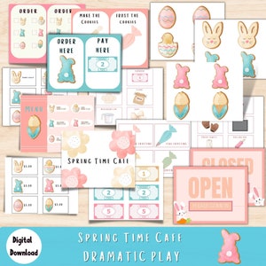 Spring Time Cafe Dramatic Play, Easter Pretend Play, Easter Dramatic Play, Spring Dramatic Play, Classroom Dramatic Play, Play Restaurant