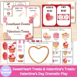 SweetHeart Treats Dramatic Play, Valentine&#39;s Pretend Play, Classroom Dramatic Play, Home Dramatic Play, Playroom, Class Dramatic Play Center