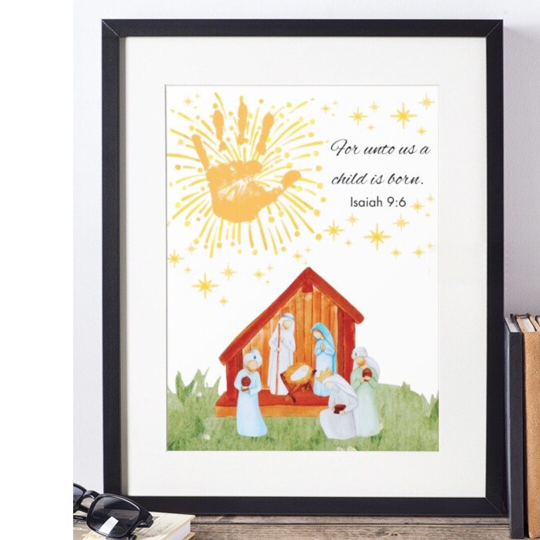 Nativity Handprint Art, Christmas Handprint Art Winter Craft, Home Decoration ,toddler Prek