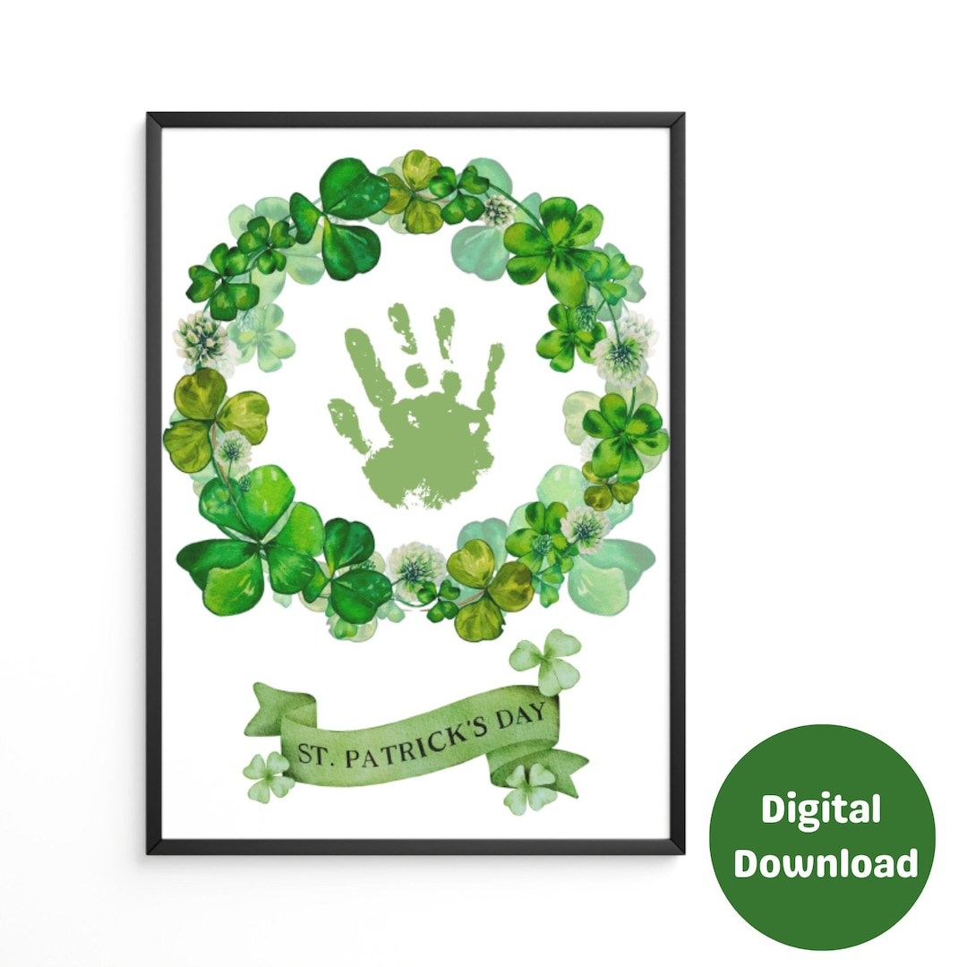 St. Patrick's Day Preschool Craft Kids Handprint