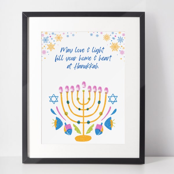 Hanukkah craft, Fingerprint art template Printable, Preschool Kindergarten Daycare, keepsake craft,Chanukah Countdown, Thumbprint Menorah