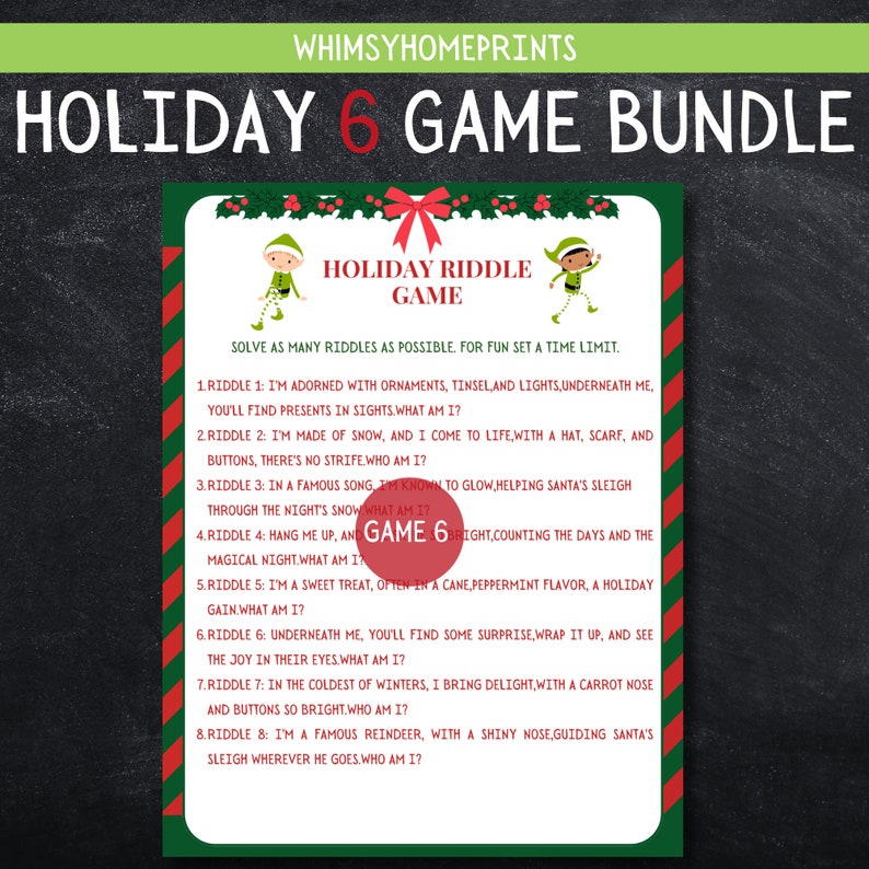 Printable Christmas Game Bundle | Christmas Party Games | Christmas ...