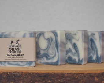 Indigo Morning | Natural palm-free shea butter soap with indigo powder