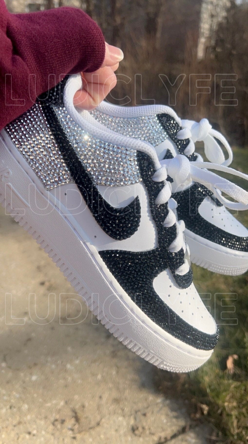 Black Sparkle & Glow Drip Swoosh Nike AF1 (Men's) – DJ ZO