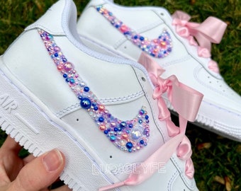 Custom pearl Air Force 1, wedding bling shoe, wedding Air Force 1