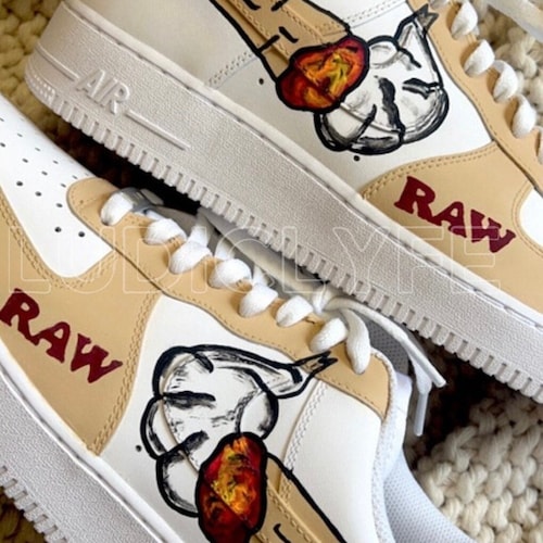スニーカー 28cm AIR FORCE 1 JPMG BOIL BLUNTS CUSTOM Custom Painted Air Force 1 Sneakers: 'raw' Blunt Shoes - Etsy