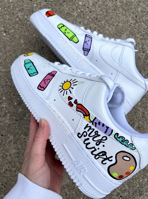 Custom ART Teacher Air Force 1 Doodle Shoe Crayon Air Force 1 Etsy