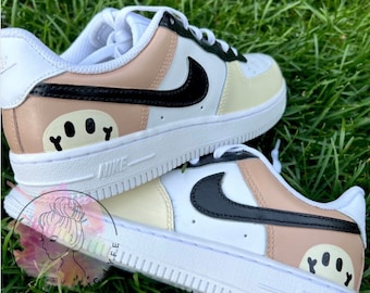 Custom Smiley Face Air Force 1 Custom Air Force 1 Smile Shoe Etsy