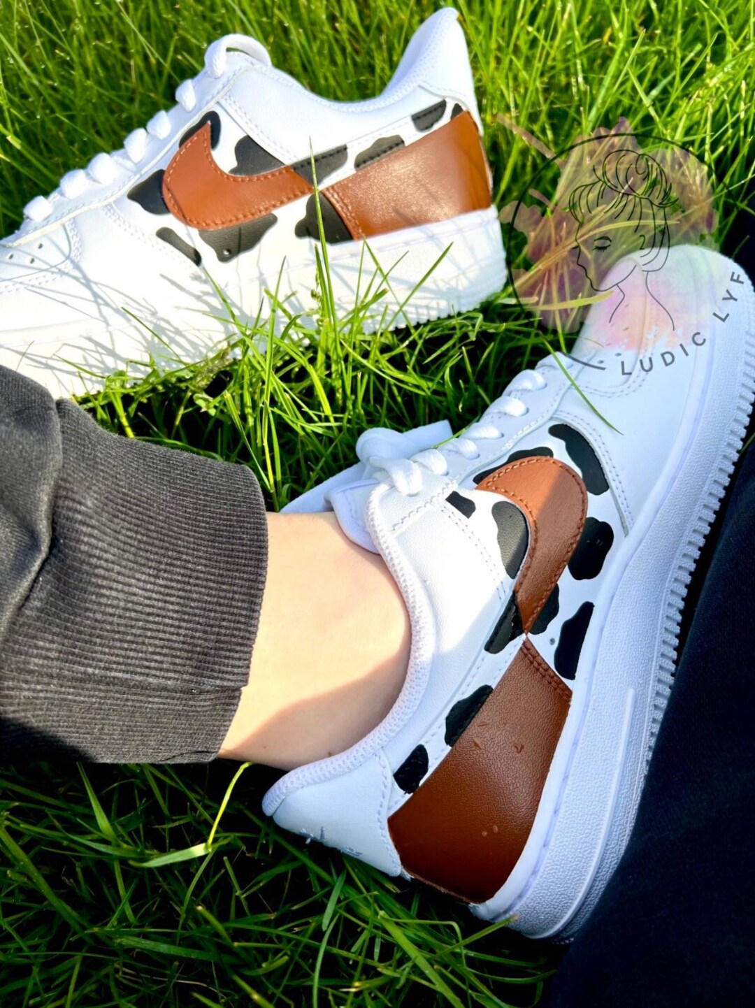 custom cow print air force