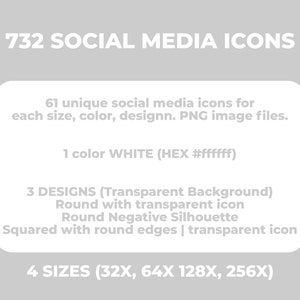 ALL WHITE Social Media Icons Bundle Über 732 Social Media Icons, Website Icons, Blog Icons, E-Mail Signatur, Clipart, Social Media, Design Bild 4