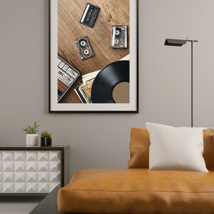 Set of 6 Photography and Records Wall Art, 4 Different Sizes, Home Decor, Wall Art Prints