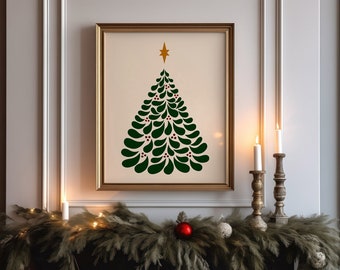 Talavera Christmas Tree Art Print: Boho Holiday Decor (Digital Download)