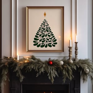 Talavera Christmas Tree Art Print: Boho Holiday Decor (Digital Download)