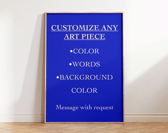 Customizable Wall Art Print: Personalized Color & Text (Digital Download)