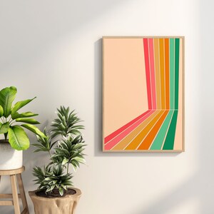 Retro Rainbow, Retro Wall Art, Retro Wall Print, Groovy Print, Retro Wall Decor, 70s Art Print, 70s Poster, Abstract Art, Rainbow Wall Print image 5