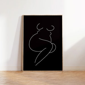 Curvy Woman Line Art Print: Body Positive Minimalist Decor (Digital Download)