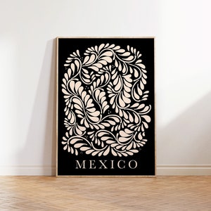 Mexico Wall Art Black, Talavera Art, Mexican Art Print, Talavera Print, Mexican Modernism, Mexican Print, Mexican Wall Art, Mexican Pride