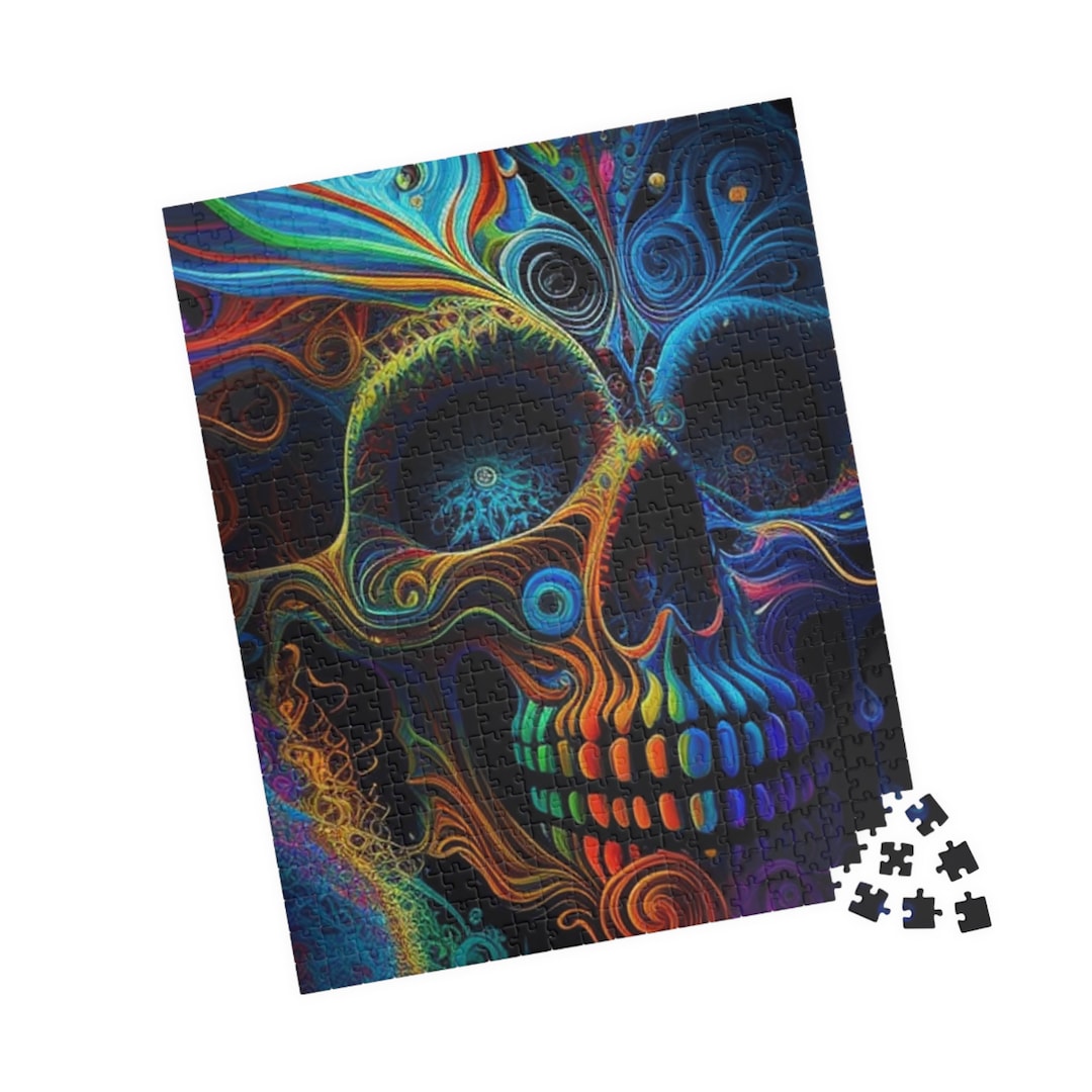 Skull Horror Jigsaw Puzzle Halloween Scary Activity Gothic Etsy