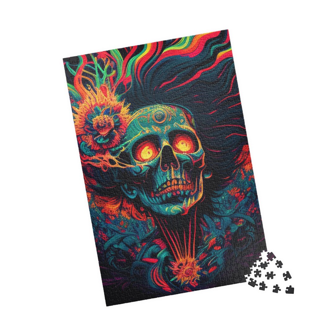 Creepy Skeleton Lady Horror Jigsaw Puzzle Halloween Scary Etsy