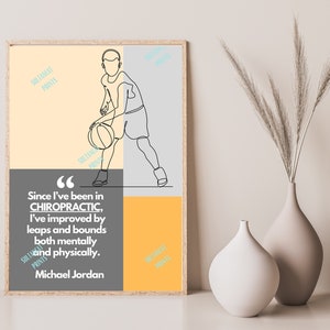CHIROPRACTIC POSTER, Chiropractic Wall Art, Chiropractor Signs, Michael JORDAN on Chiropractic