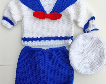 Crochet Vintage Sailor Suit Pattern