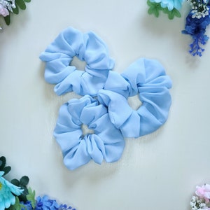 Chiffon Blue Scrunchie Hair Tie | Homemade Scrunchie | Women Hair Accessory