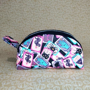 Half Moon Tarot Card Make Up Bag | Glitter | Cosmetic Bag | Travel Pouch | Stationary Pouch