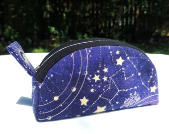 Half Moon Celestial Make Up Bag | Cosmetic Bag | Travel Pouch | Stationary Pouch