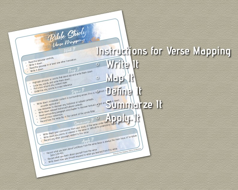 Verse Mapping Bible Study Template - Etsy