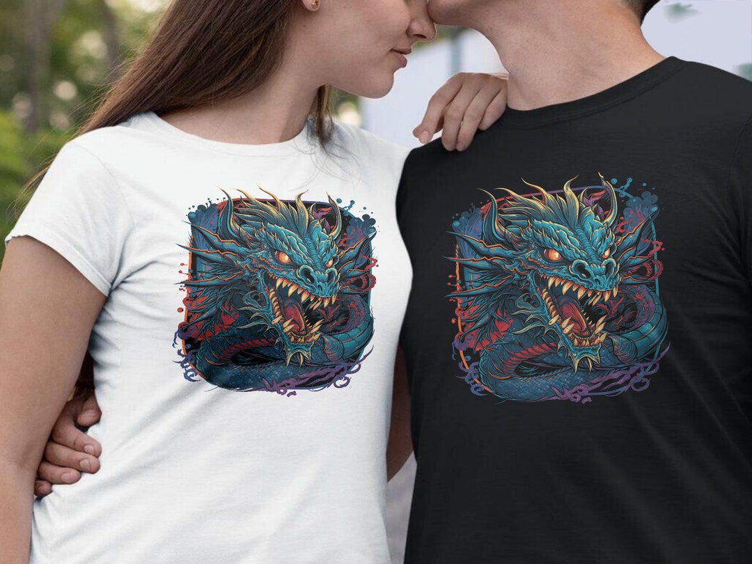 Dragon Art Tee, Mythical Creature Shirt, Fantasy Dragon Design, Fierce ...