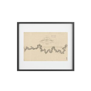 Gerahmte Karte des Monongahela Fluss Poster