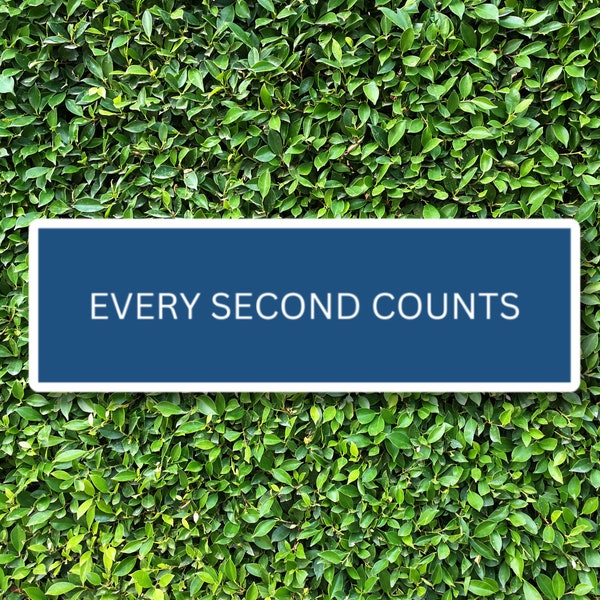 Every Second Counts Sticker Matte, Gloss, or Holographic Stars  appx 2.75" x 1"