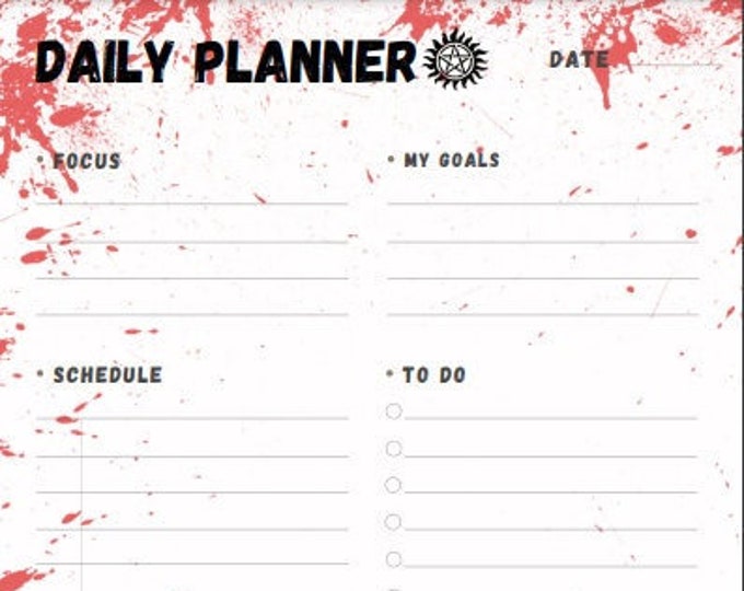 Supernatural Daily Planner, PDF Printable Instant Digital Download. - Etsy