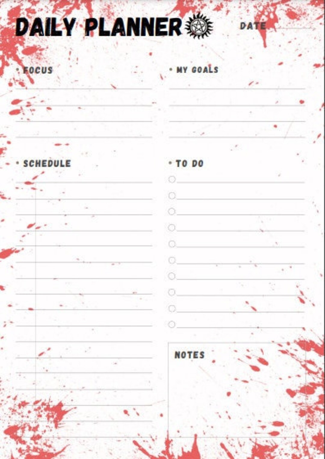 Supernatural Daily Planner, PDF Printable Instant Digital Download. - Etsy
