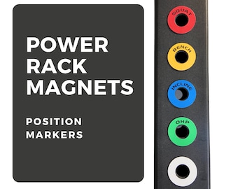 GMWD Power Cage Magnetic Position Markers, 1 Inch Power Rack Reminder Labels Squat Rack Magnets Identifier Rings For Home Gym 5 Pairs