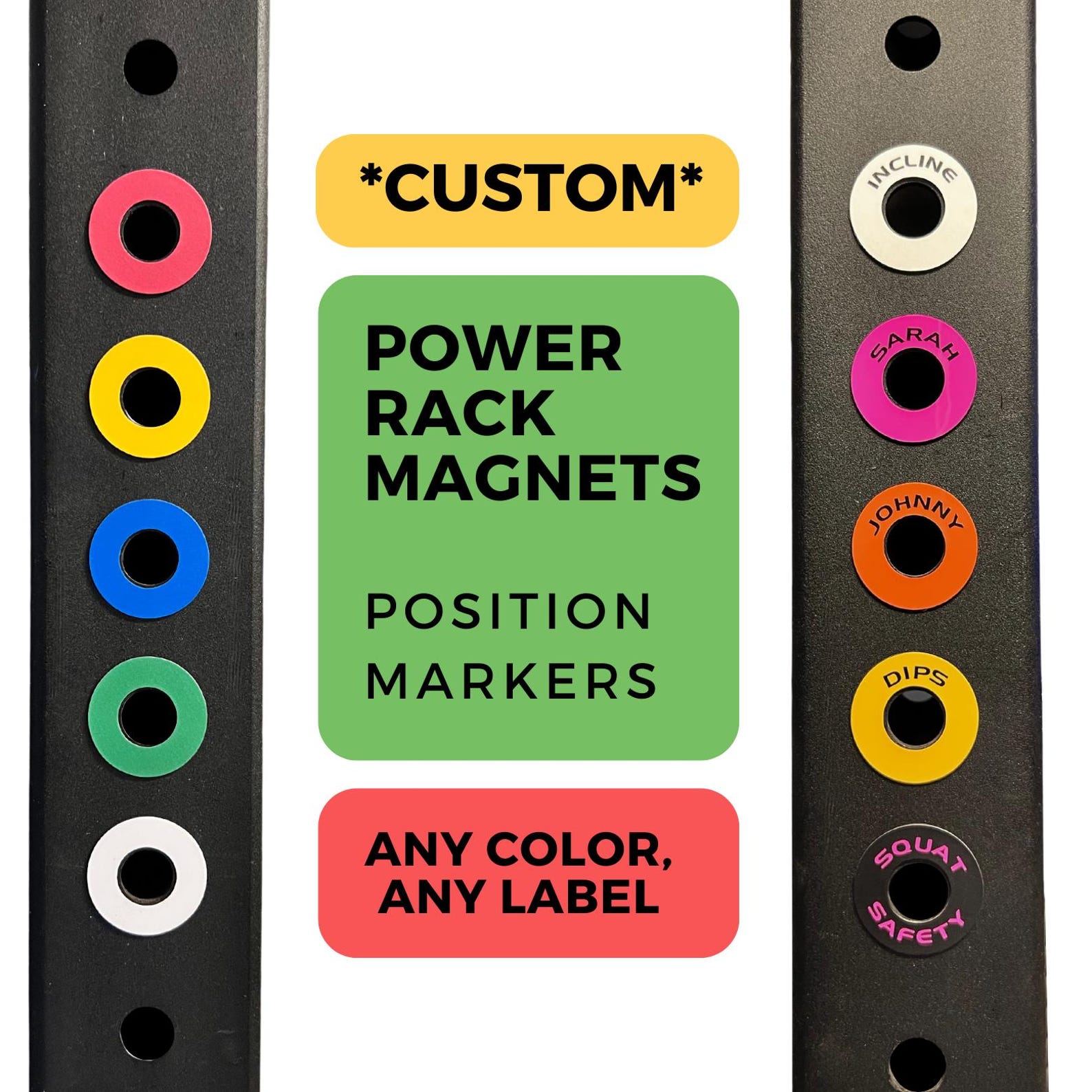 Custom Power Rack Header Custom Power Rack Magnet Markers - Etsy